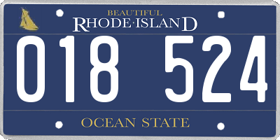RI license plate 018524