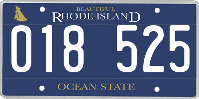 RI license plate 018525