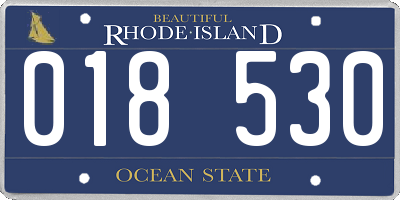 RI license plate 018530