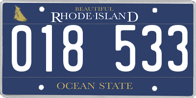 RI license plate 018533