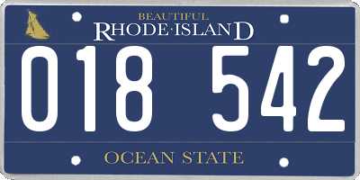 RI license plate 018542