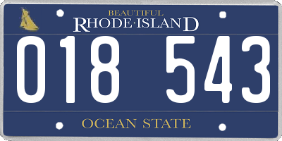 RI license plate 018543