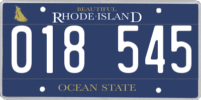 RI license plate 018545