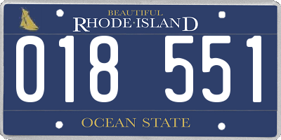 RI license plate 018551