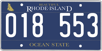 RI license plate 018553