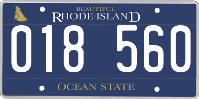 RI license plate 018560