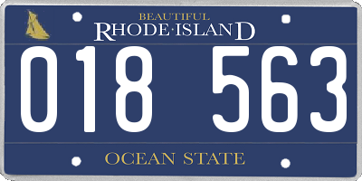 RI license plate 018563