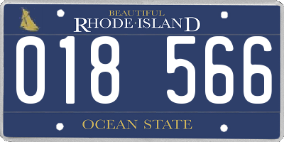 RI license plate 018566