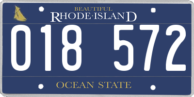 RI license plate 018572
