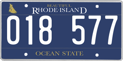 RI license plate 018577