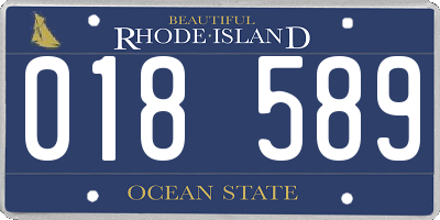 RI license plate 018589