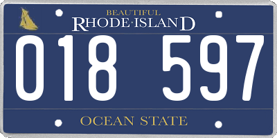RI license plate 018597
