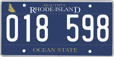 RI license plate 018598