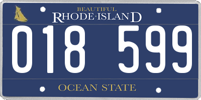 RI license plate 018599