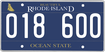 RI license plate 018600