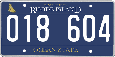 RI license plate 018604