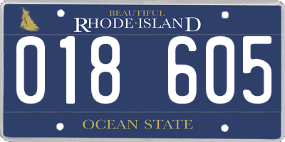 RI license plate 018605