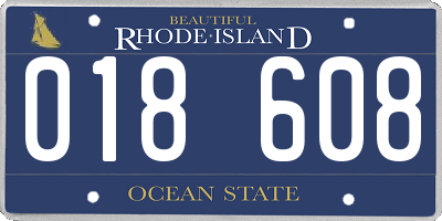 RI license plate 018608