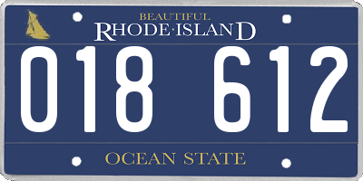 RI license plate 018612