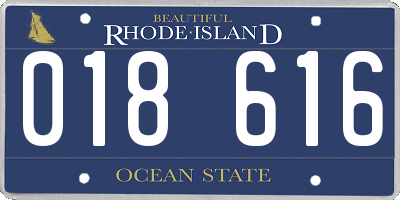 RI license plate 018616