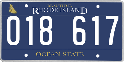 RI license plate 018617