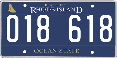 RI license plate 018618