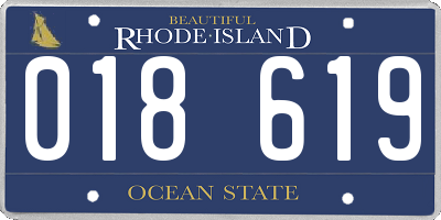 RI license plate 018619