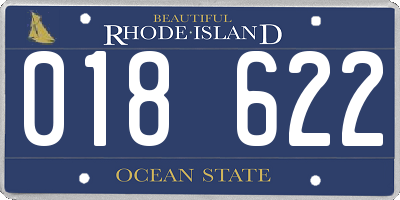 RI license plate 018622