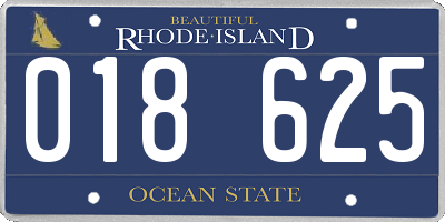 RI license plate 018625