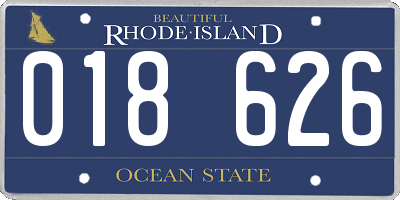 RI license plate 018626