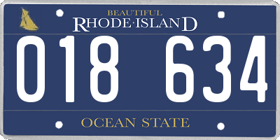 RI license plate 018634