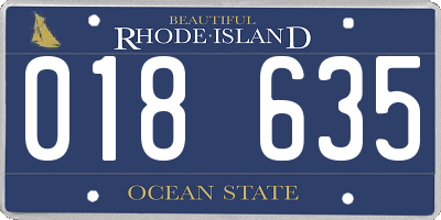 RI license plate 018635