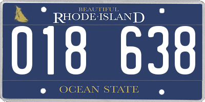 RI license plate 018638