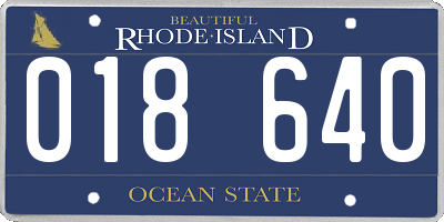 RI license plate 018640