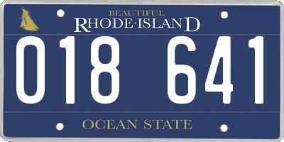 RI license plate 018641