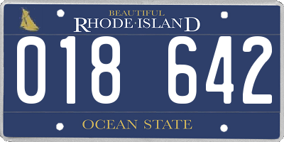 RI license plate 018642