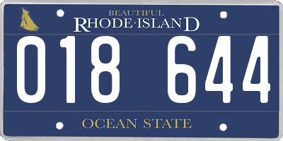 RI license plate 018644