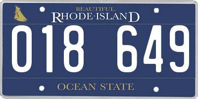 RI license plate 018649