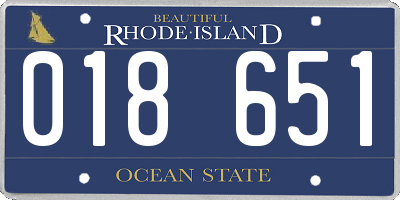 RI license plate 018651