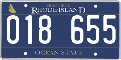 RI license plate 018655