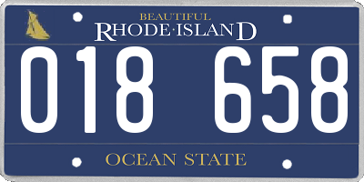 RI license plate 018658