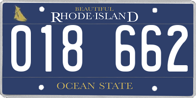 RI license plate 018662