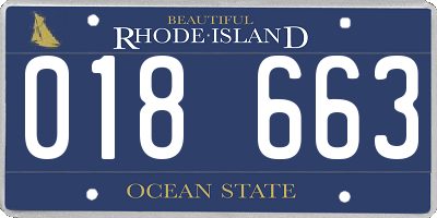 RI license plate 018663