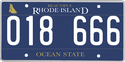 RI license plate 018666