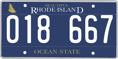 RI license plate 018667