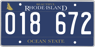 RI license plate 018672