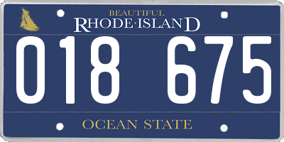 RI license plate 018675