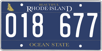 RI license plate 018677