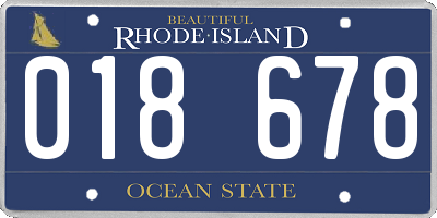 RI license plate 018678