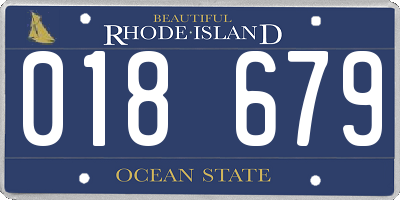 RI license plate 018679